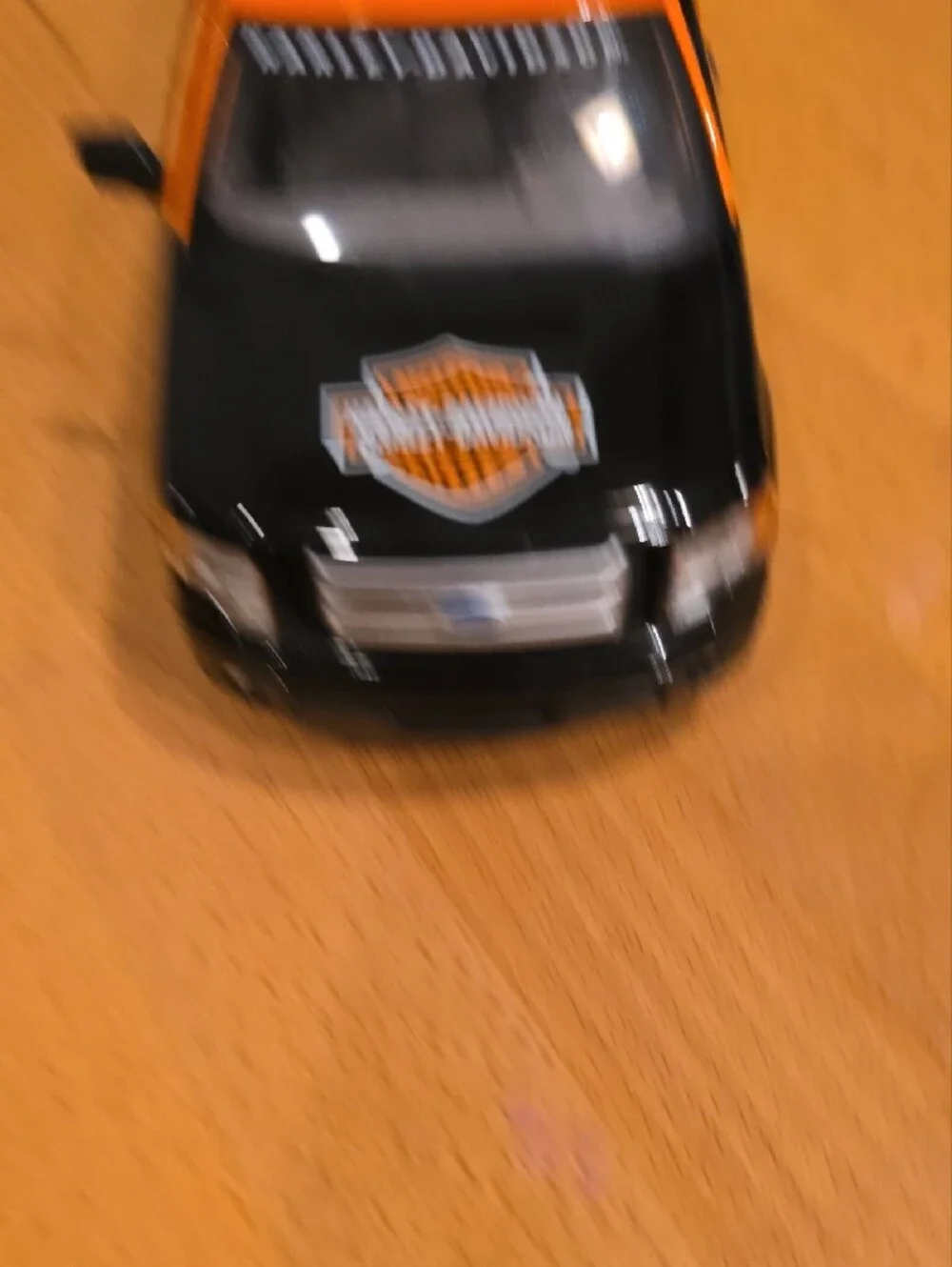 Harley-Davidson Orange and Black Pickup with Mini Motorcycle